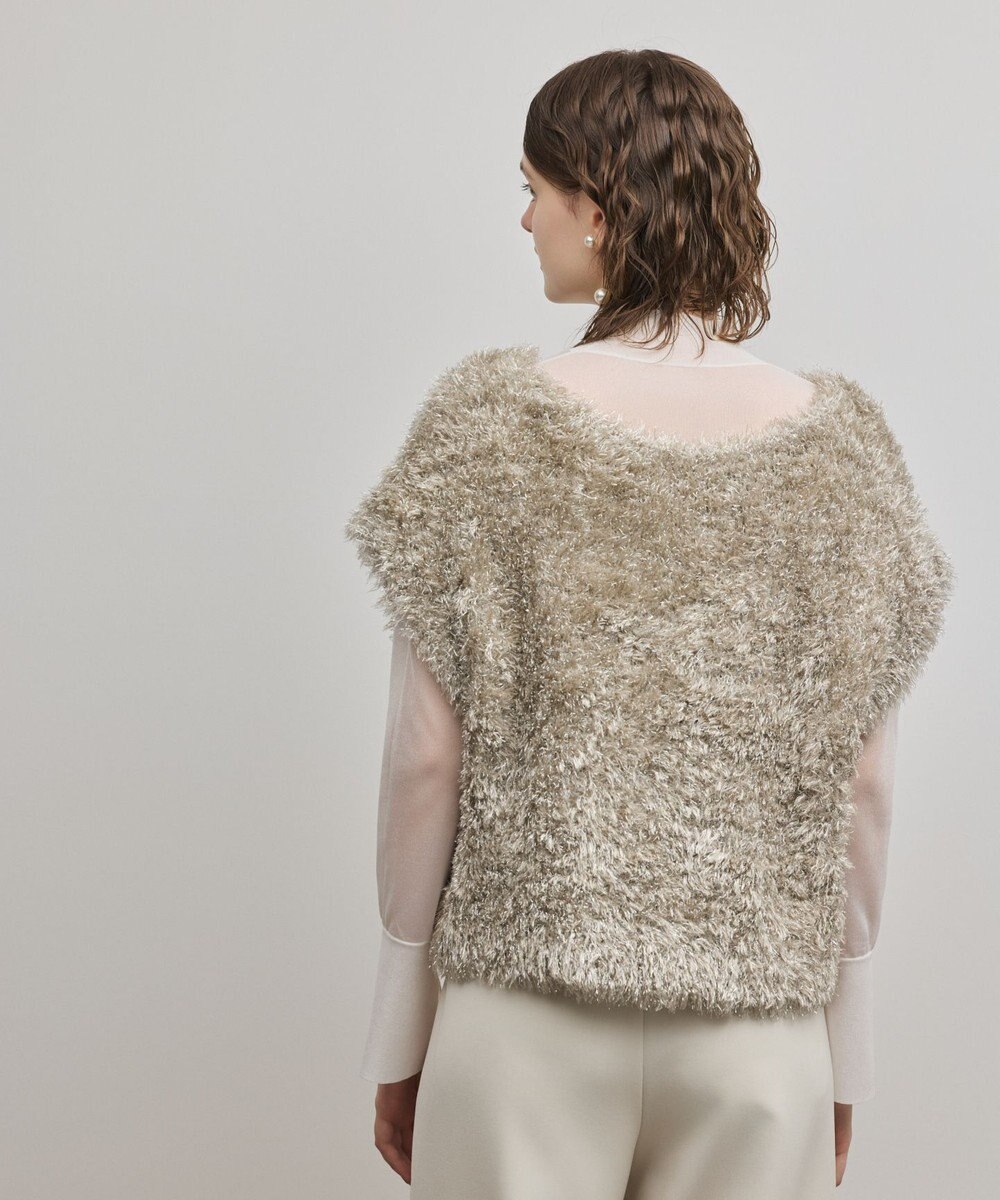 GRACE CONTINENTAL ラメフェザーベスト 