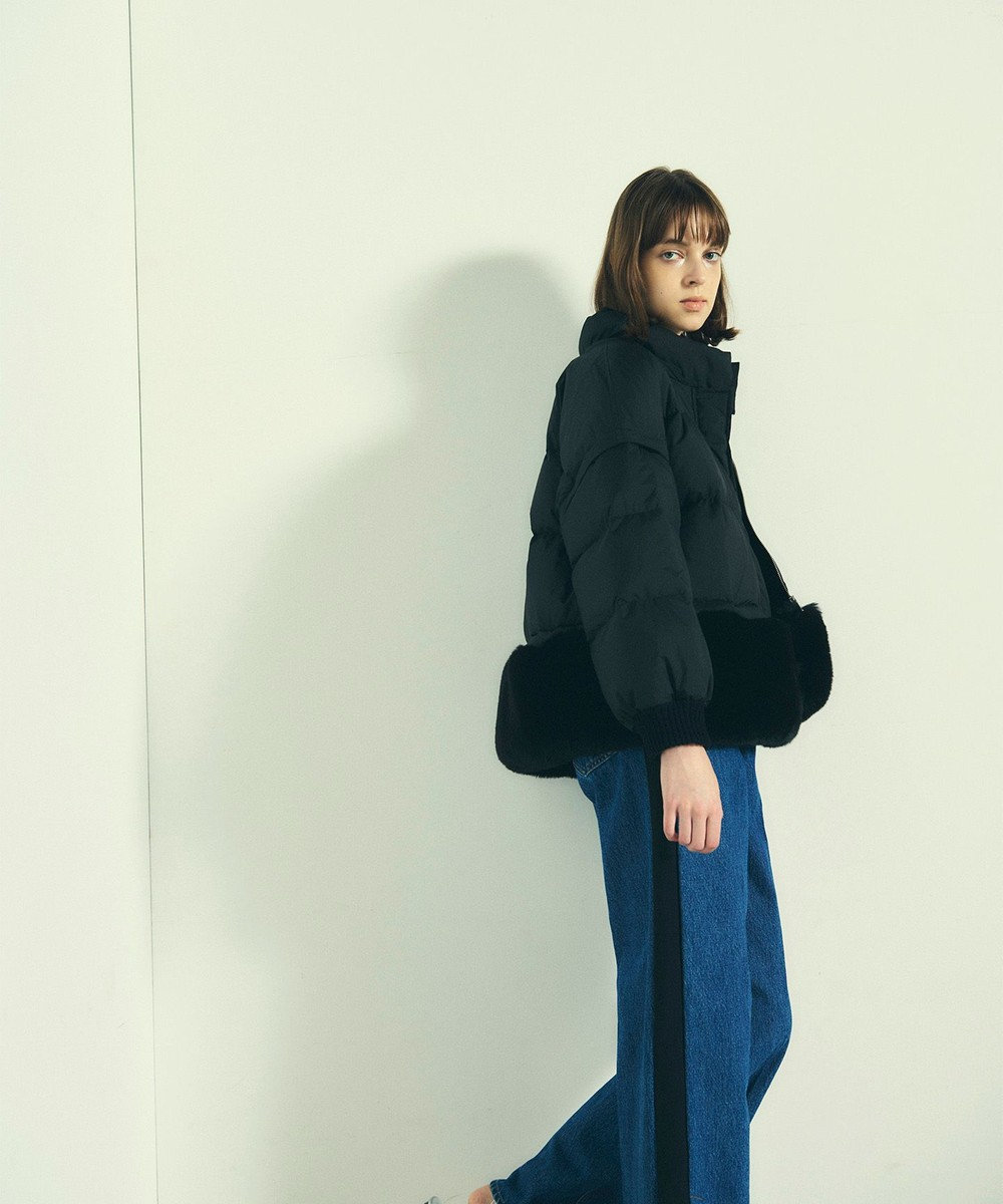 GRACE CONTINENTAL ヘムファーショートダウンジャケット 