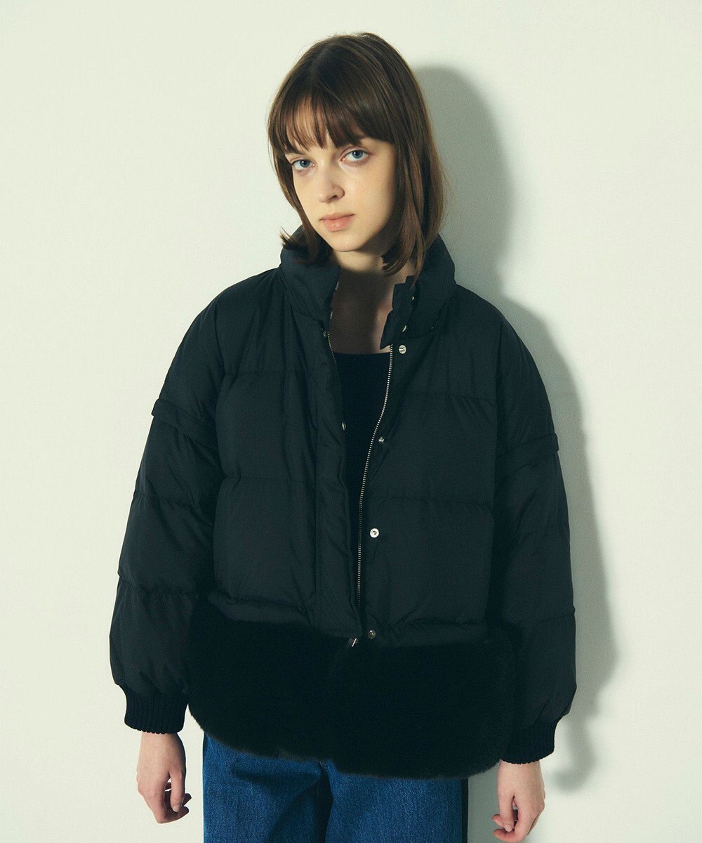 GRACE CONTINENTAL ヘムファーショートダウンジャケット 