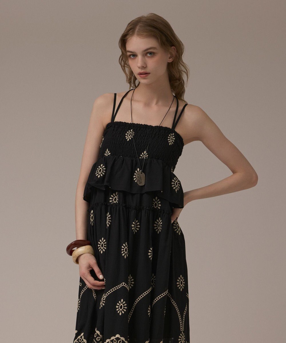 GRACE CONTINENTAL カットワークマキシドレス 