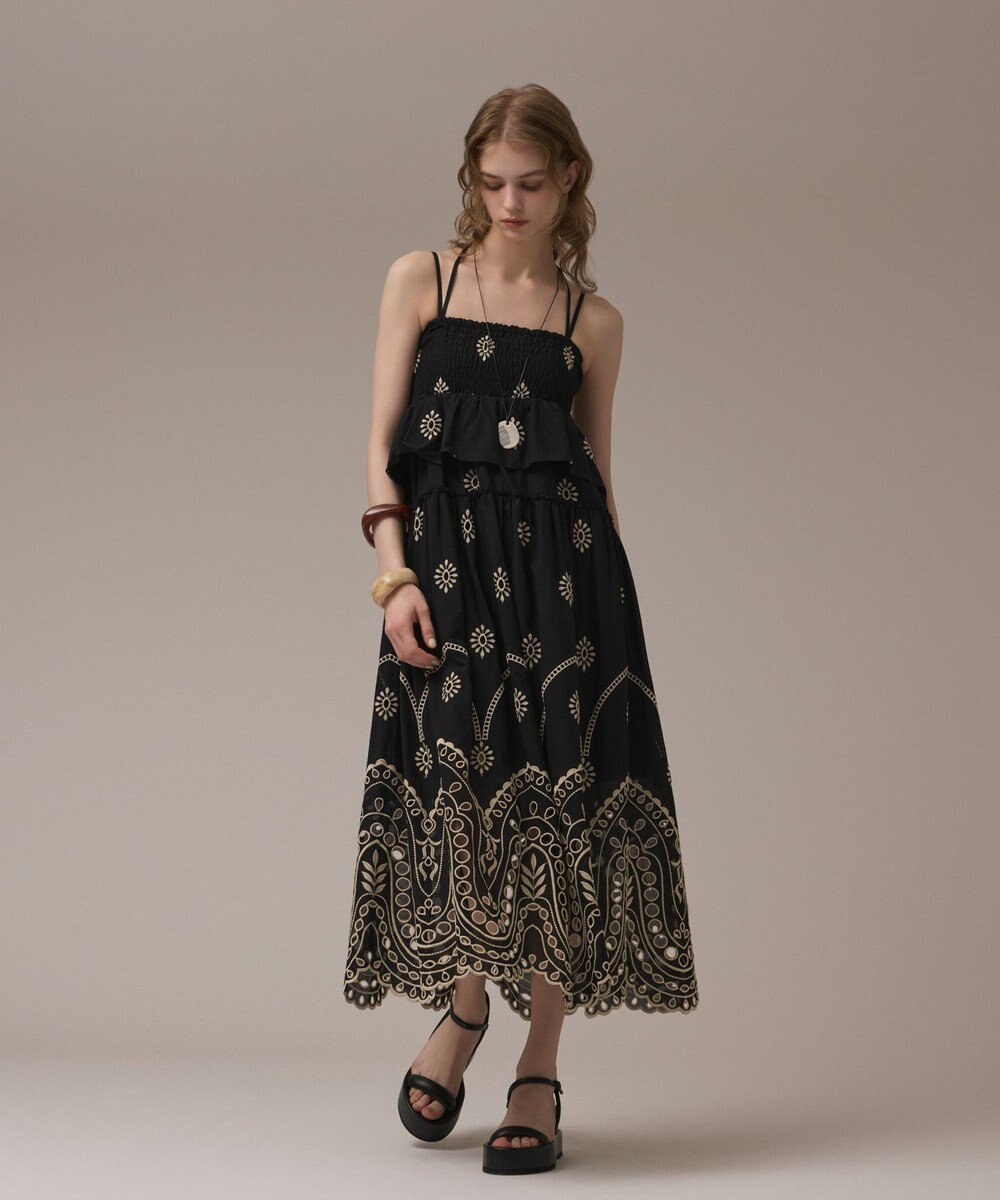 GRACE CONTINENTAL カットワークマキシドレス 