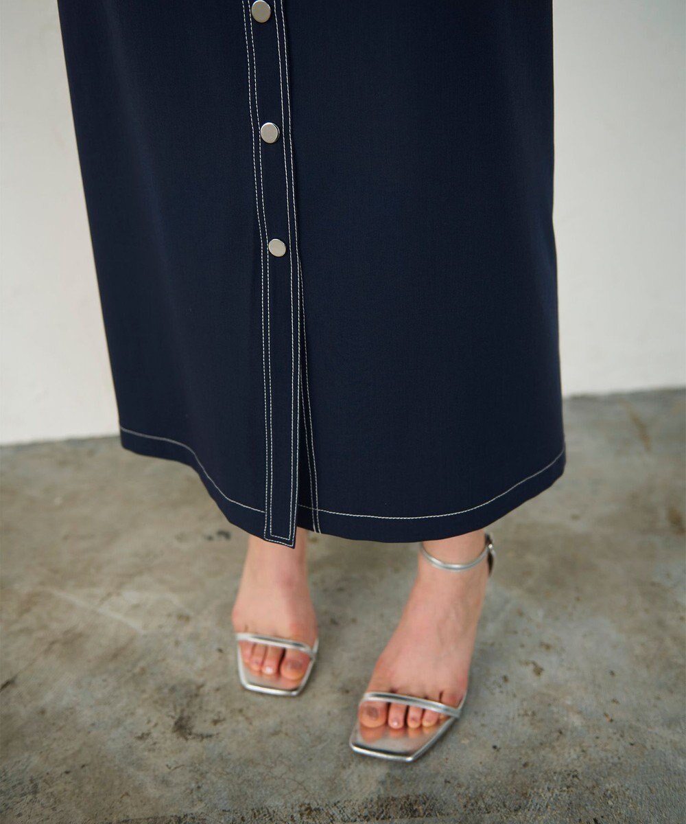 GRACE CONTINENTAL 配色ステッチワークシャツワンピース 