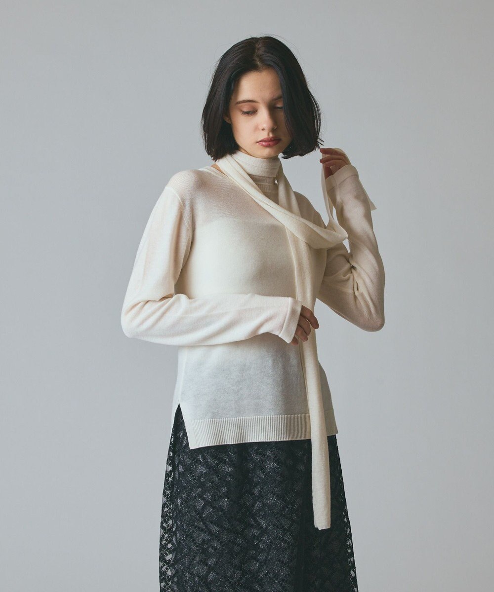 GRACE CONTINENTAL ボウ付ニットトップ 