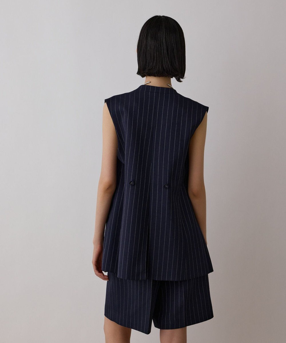 GRACE CONTINENTAL ストライプノーカラージレ 