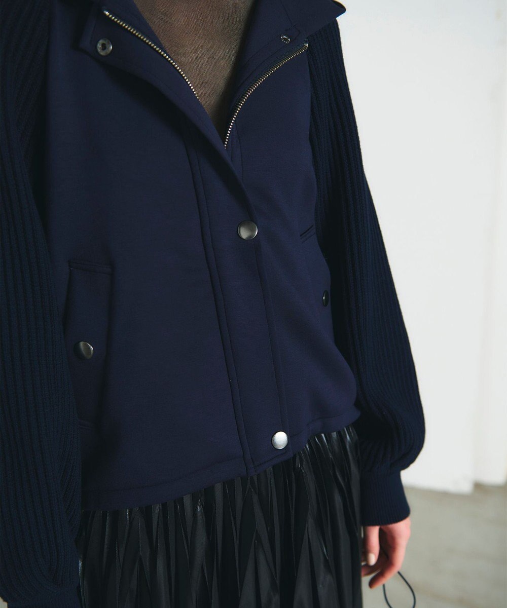 GRACE CONTINENTAL ニットコンビパーカー 