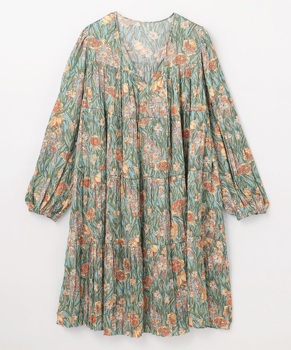 GRACE CONTINENTAL フラワープリントティアードミニワンピース 