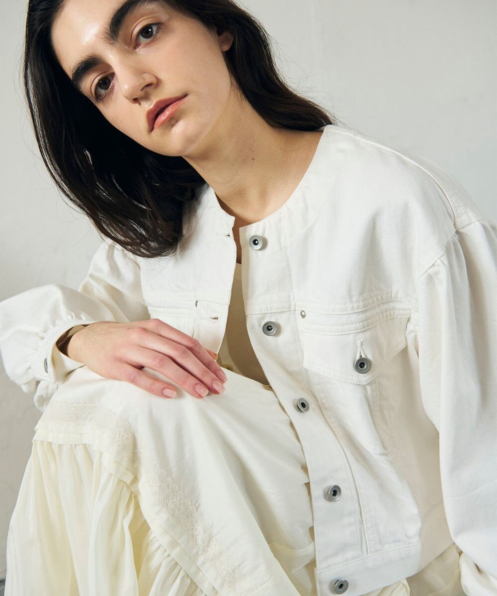 GRACE CONTINENTAL ノーカラーデニムジャケット 