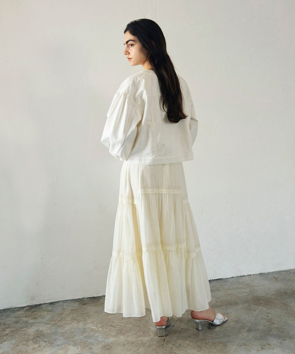 GRACE CONTINENTAL ノーカラーデニムジャケット 