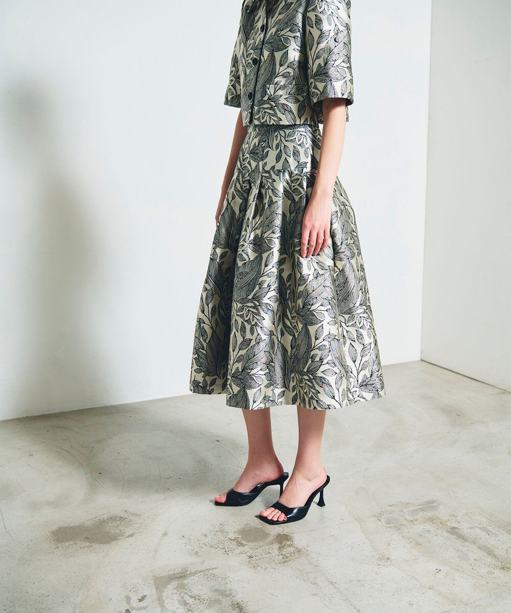 GRACE CONTINENTAL ボタニカルジャガードスカート