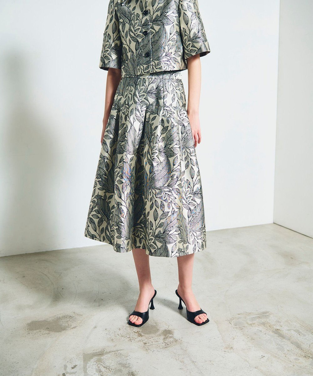 GRACE CONTINENTAL ボタニカルジャガードスカート