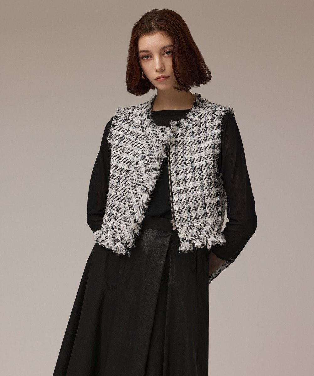 GRACE CONTINENTAL コンパクトツイードベスト 