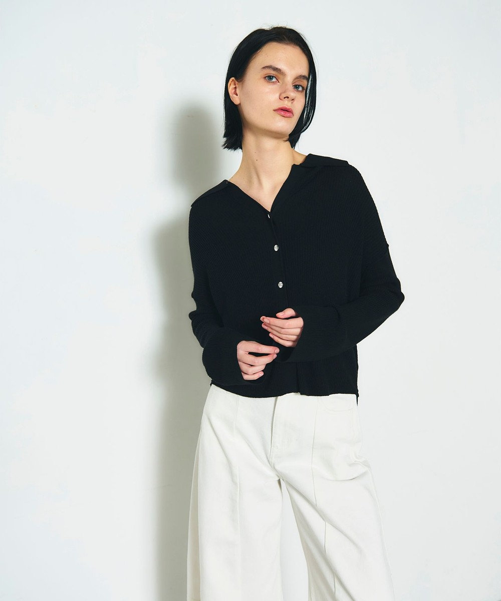 GRACE CONTINENTAL スラブリブシャツニットトップ