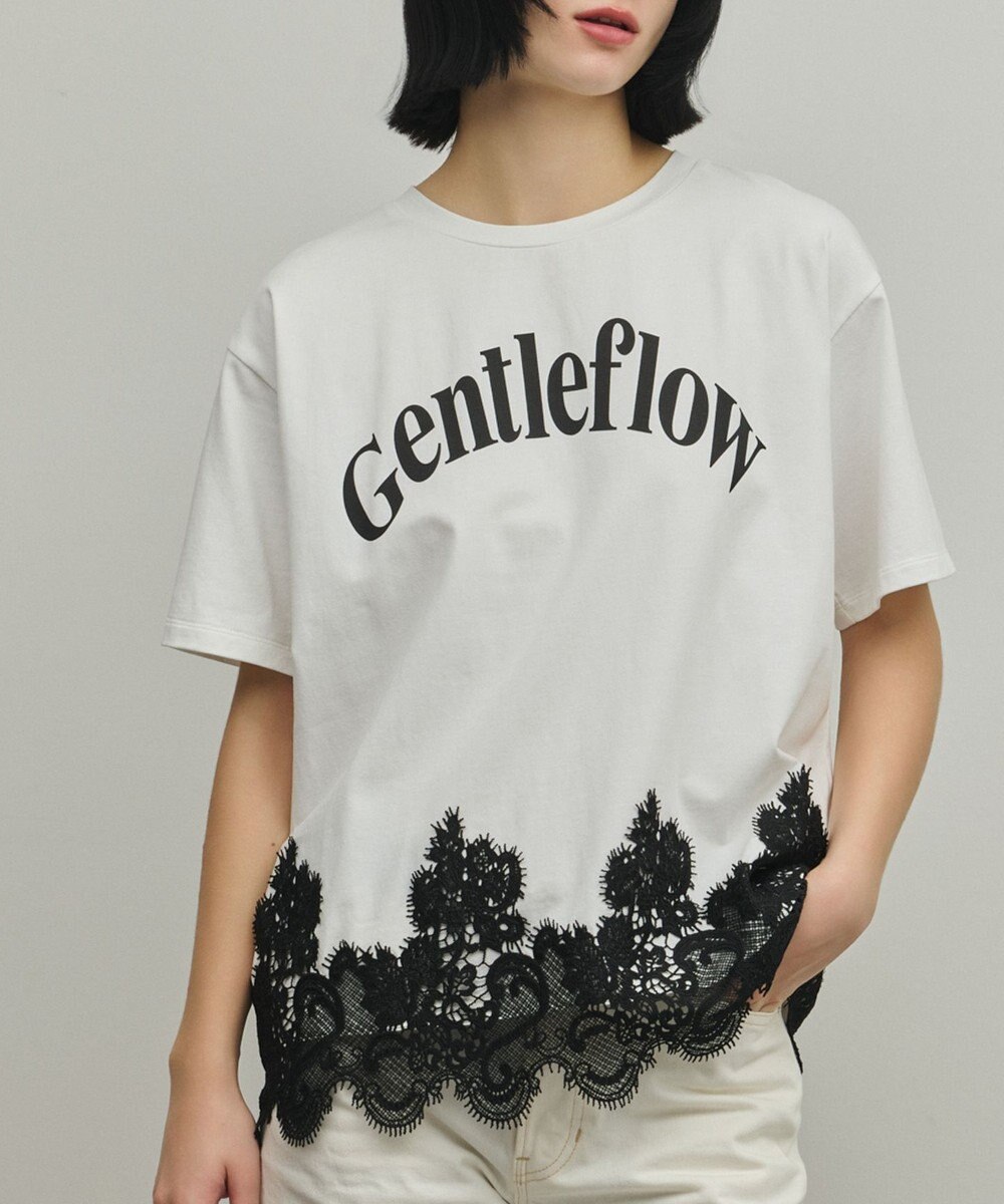 GRACE CONTINENTAL レースヘムロゴTシャツ 