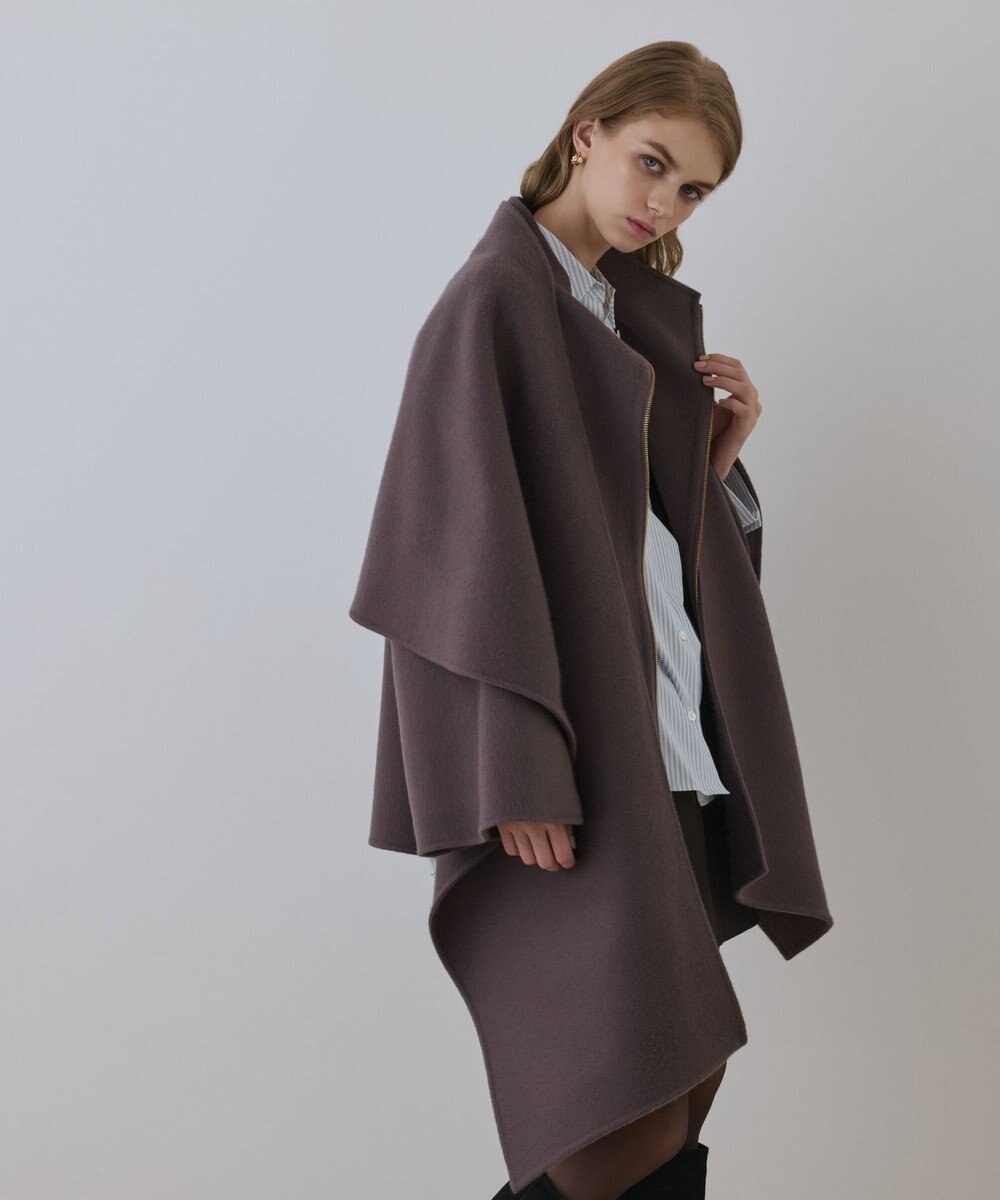 GRACE CONTINENTAL ストール付リバージップブルゾン 