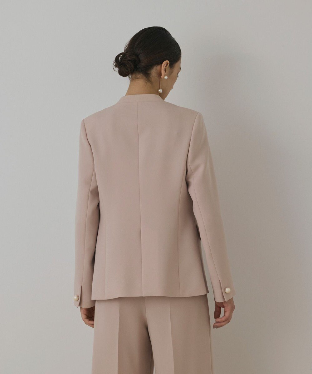 GRACE CONTINENTAL パールボタンノーカラージャケット 