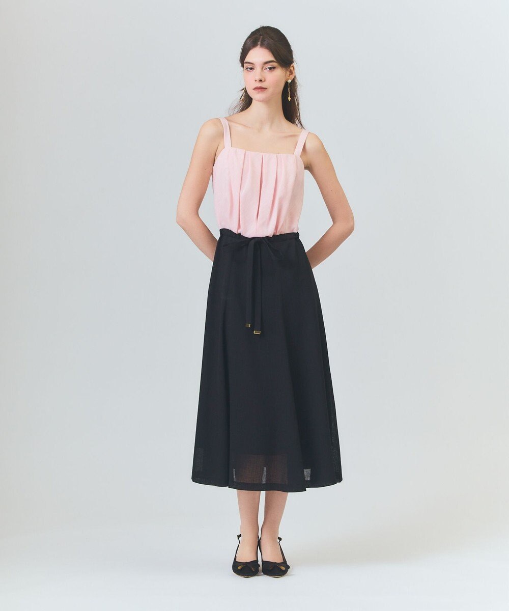 GRACE CONTINENTAL リネンライクバイカラーワンピース