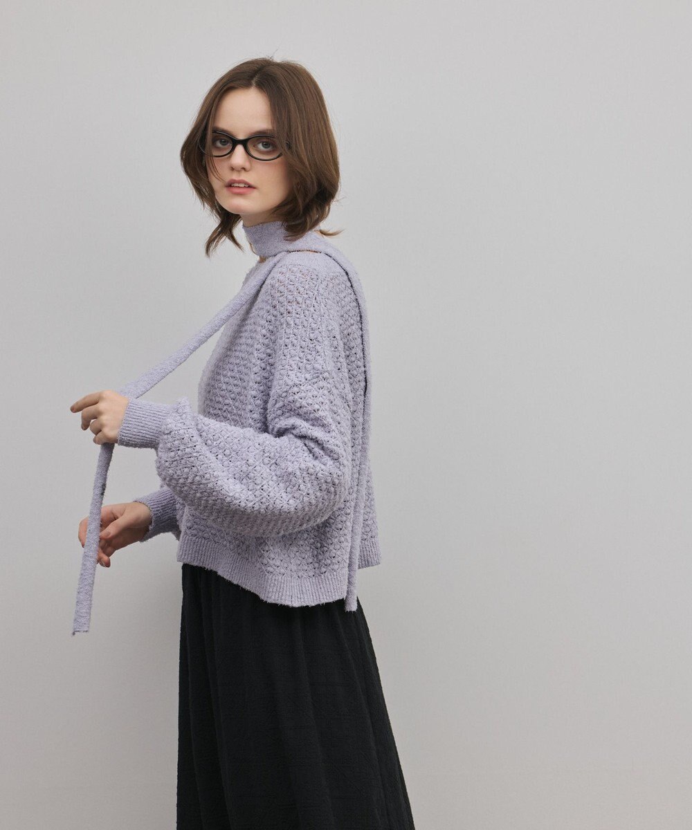 GRACE CONTINENTAL メッシュオーバーニットトップ 