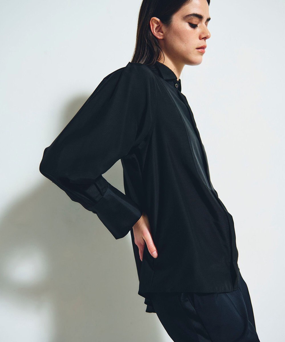 GRACE CONTINENTAL シルクコンビドレスシャツ 