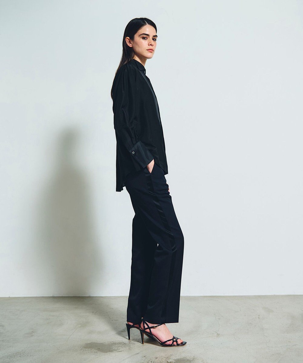 GRACE CONTINENTAL シルクコンビドレスシャツ 