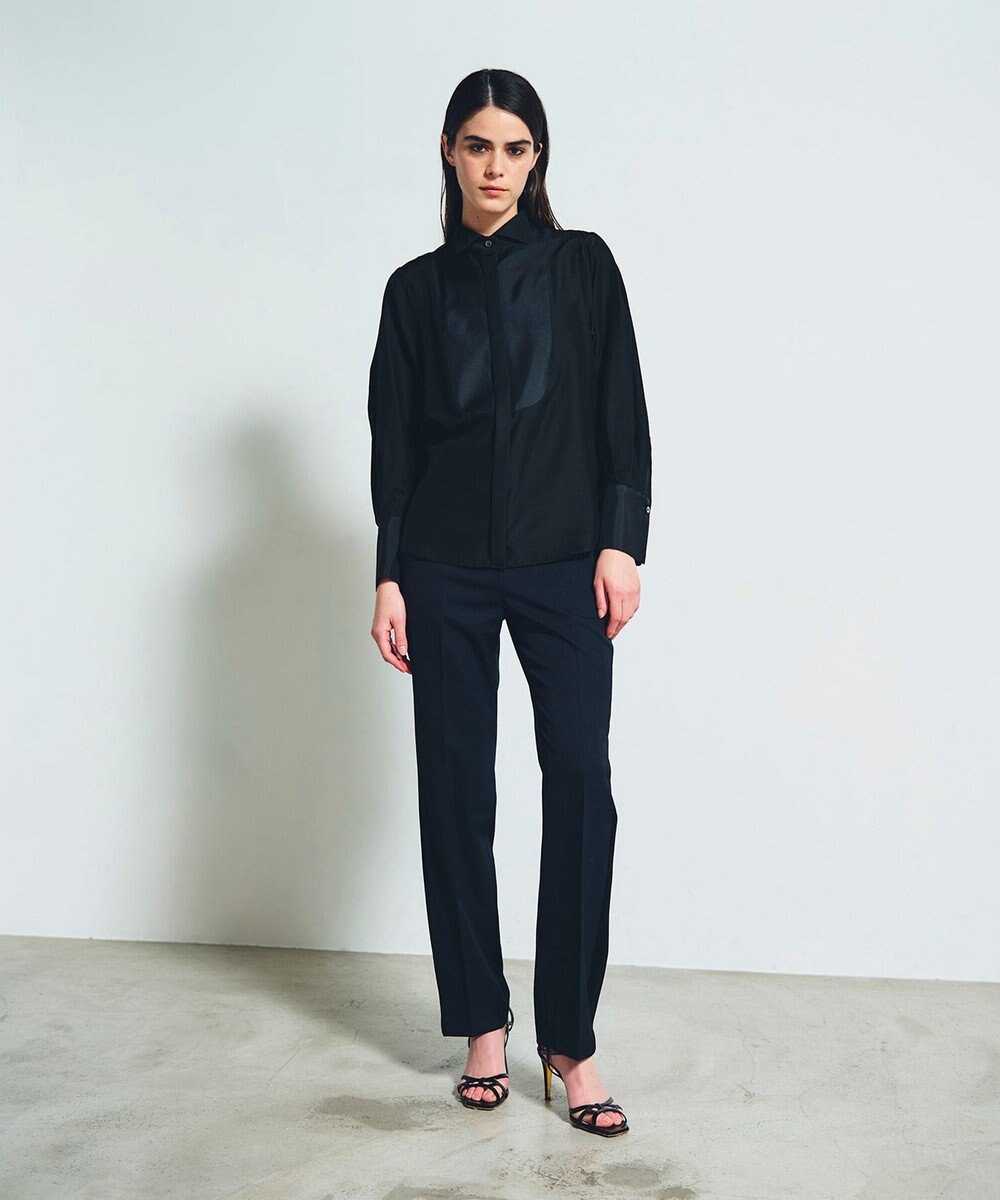 GRACE CONTINENTAL シルクコンビドレスシャツ 