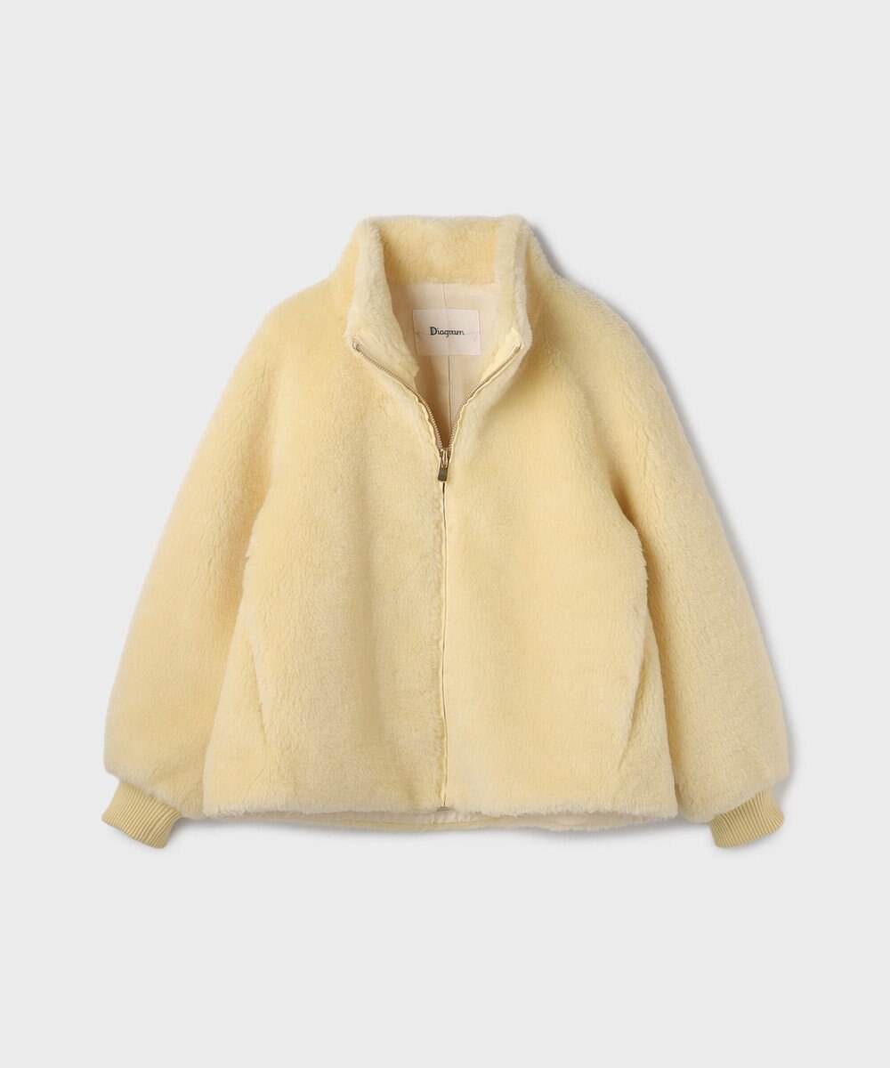 GRACE CONTINENTAL ウールボアスタンドカラージャケット 