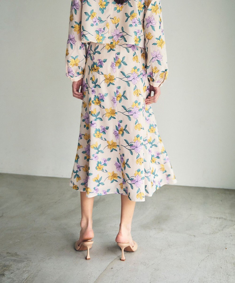 GRACE CONTINENTAL フラワー刺繍フレアスカート 