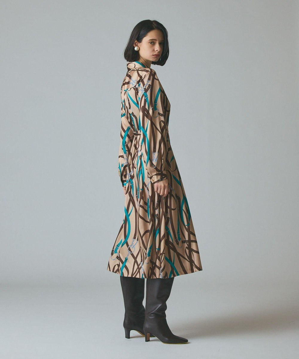 GRACE CONTINENTAL ベルトプリントシャツドレス 