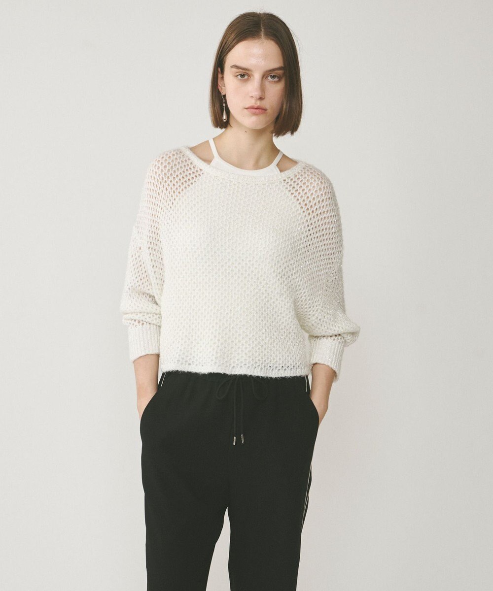 GRACE CONTINENTAL スパンメッシュニットトップ 