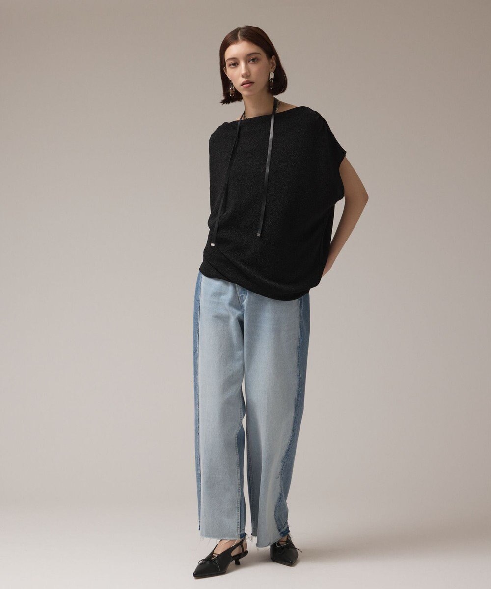 GRACE CONTINENTAL ラメドレープカットトップ 