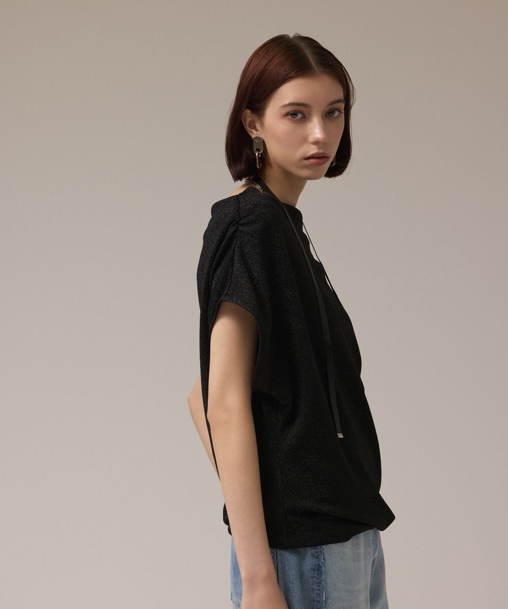 GRACE CONTINENTAL ラメドレープカットトップ 