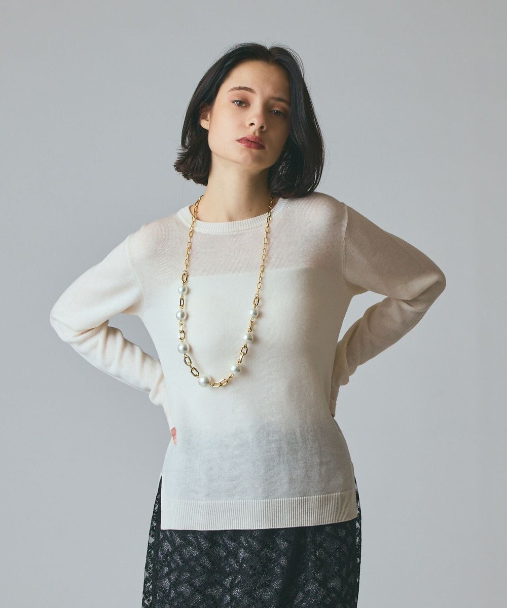 GRACE CONTINENTAL ボウ付ニットトップ 