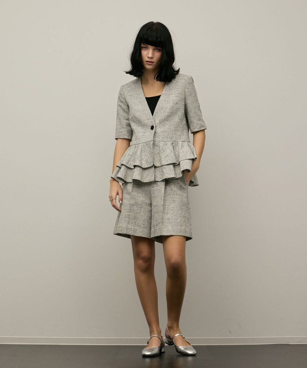 GRACE CONTINENTAL ツイードタックショートパンツ 