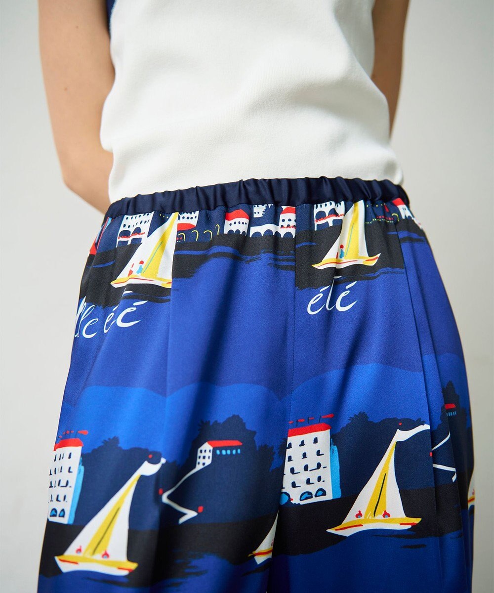 GRACE CONTINENTAL マリンプリントイージーパンツ