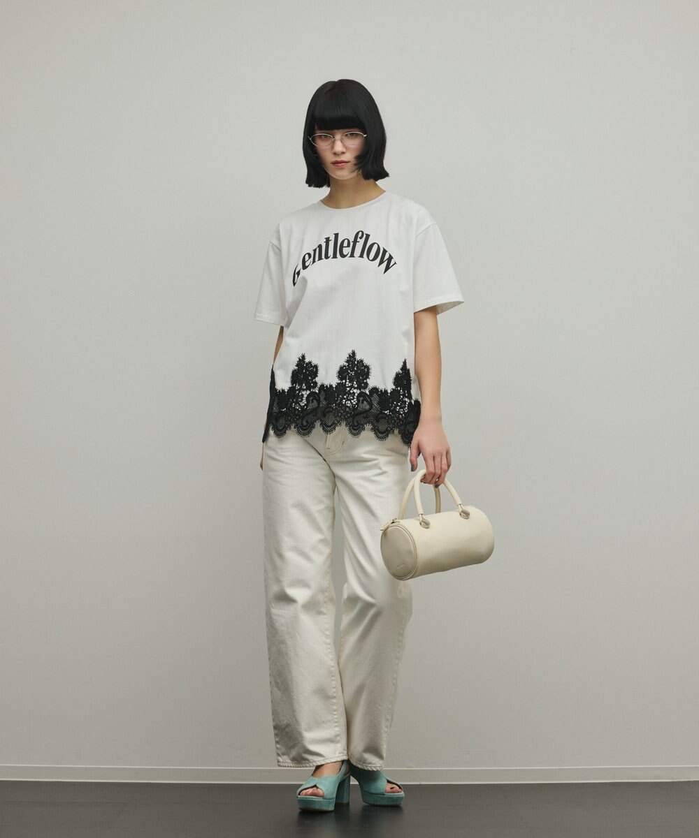 GRACE CONTINENTAL レースヘムロゴTシャツ 