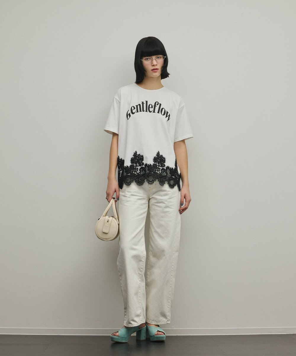 GRACE CONTINENTAL レースヘムロゴTシャツ 