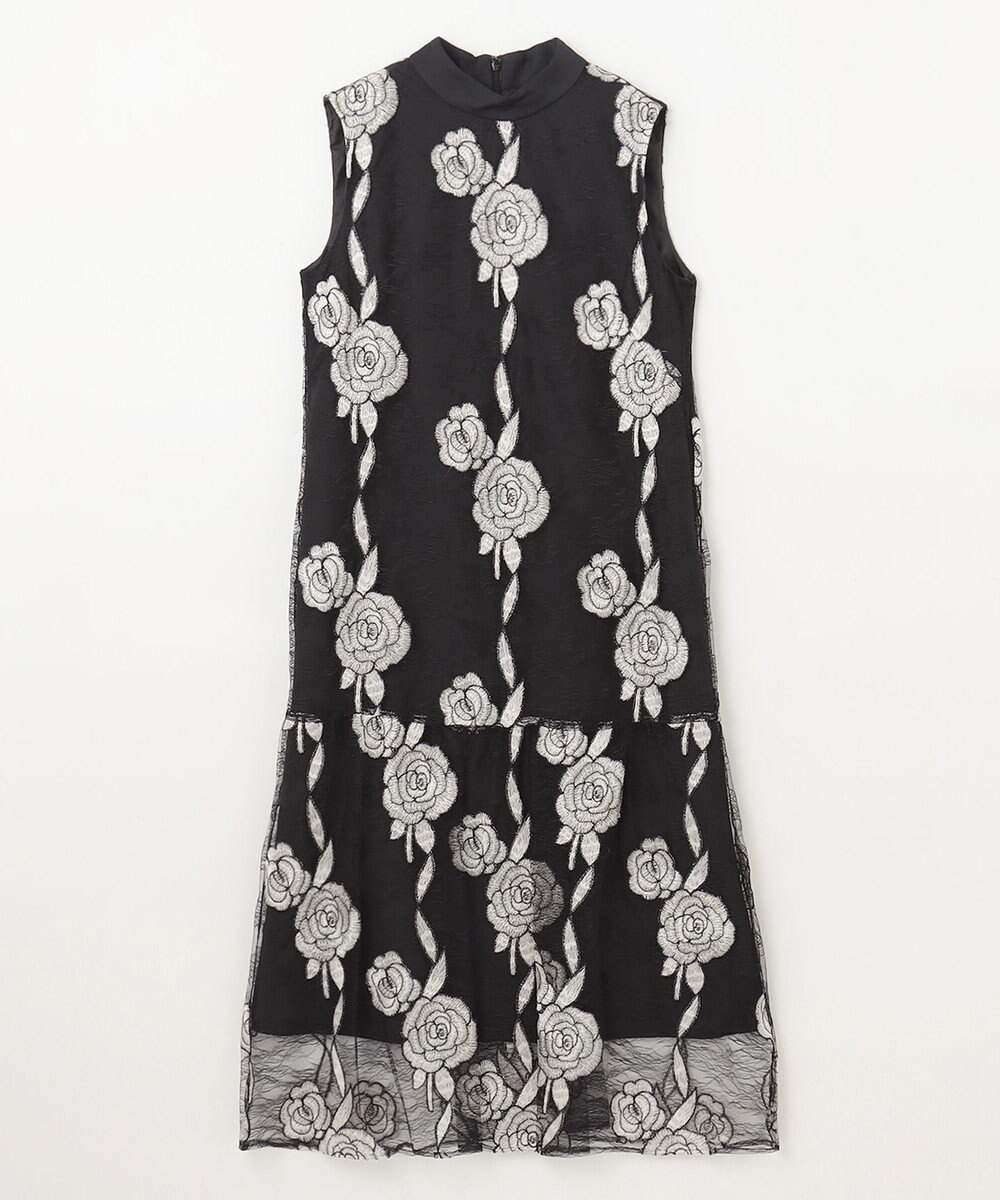 GRACE CONTINENTAL ハイネック刺繍ワンピース 