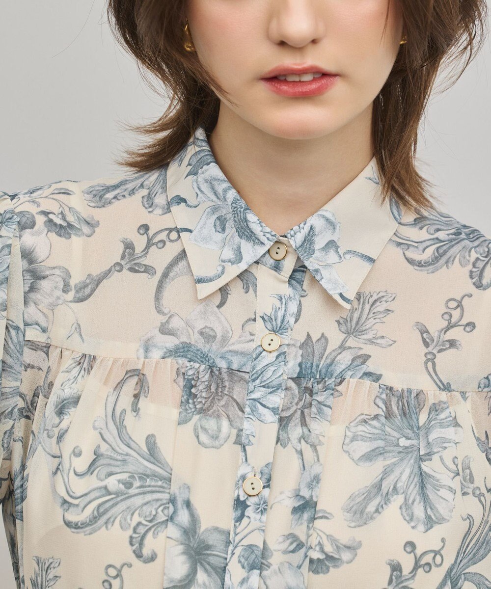 GRACE CONTINENTAL フラワープリントプリーツワンピース 