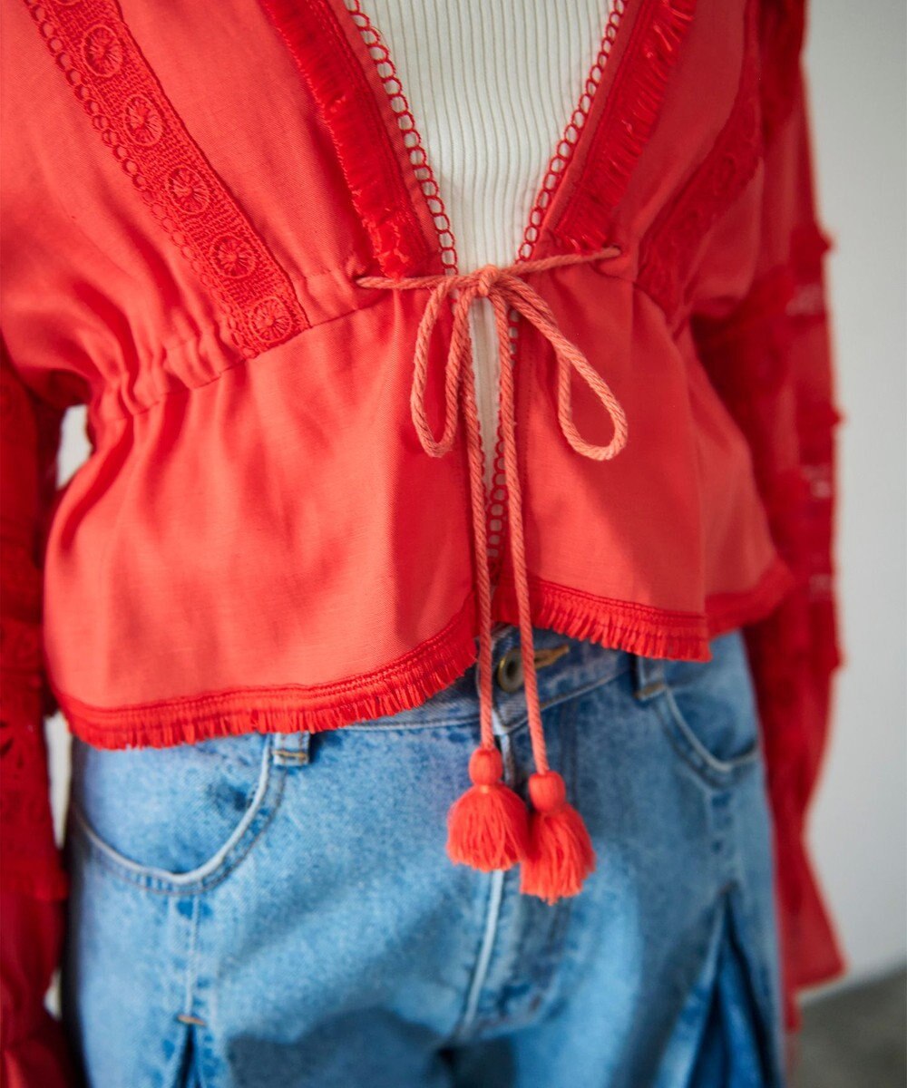 GRACE CONTINENTAL レースパッチブラウス