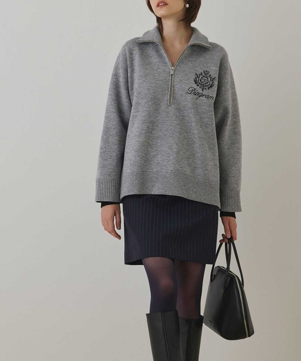 GRACE CONTINENTAL ハーフジップニットトップ 