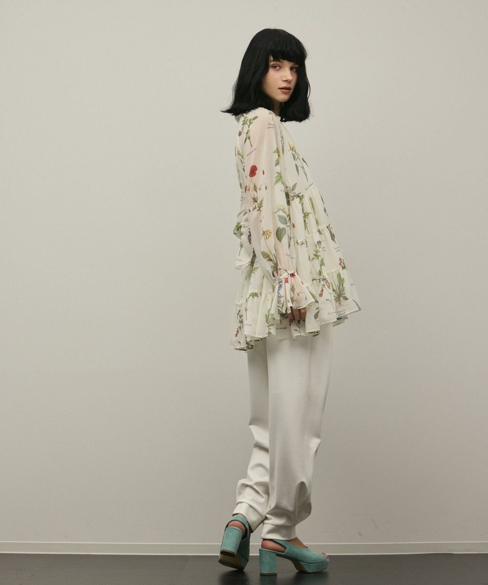 GRACE CONTINENTAL ボタニカルプリントチュニックトップ 