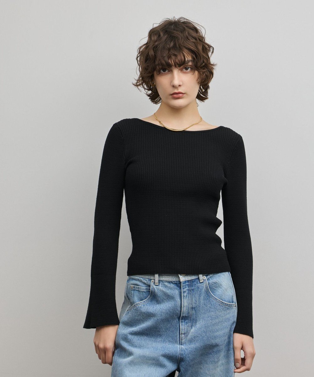 GRACE CONTINENTAL アイレットリブニットトップ 