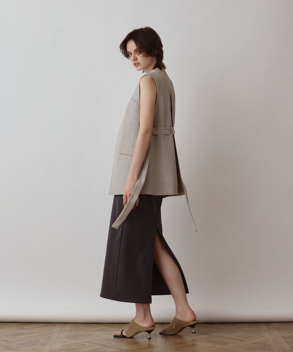 GRACE CONTINENTAL ストライプノーカラージレ 