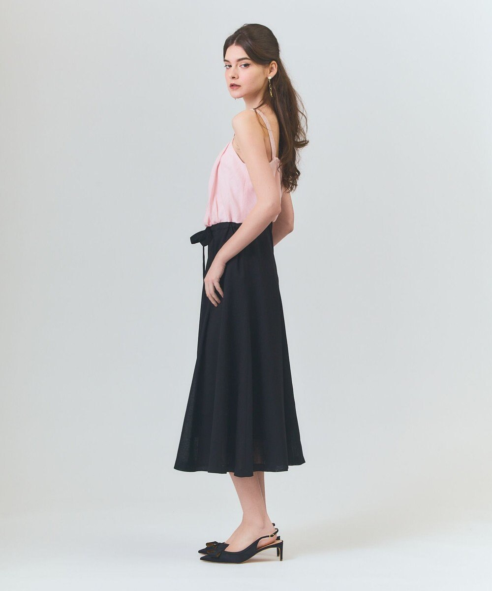 GRACE CONTINENTAL リネンライクバイカラーワンピース