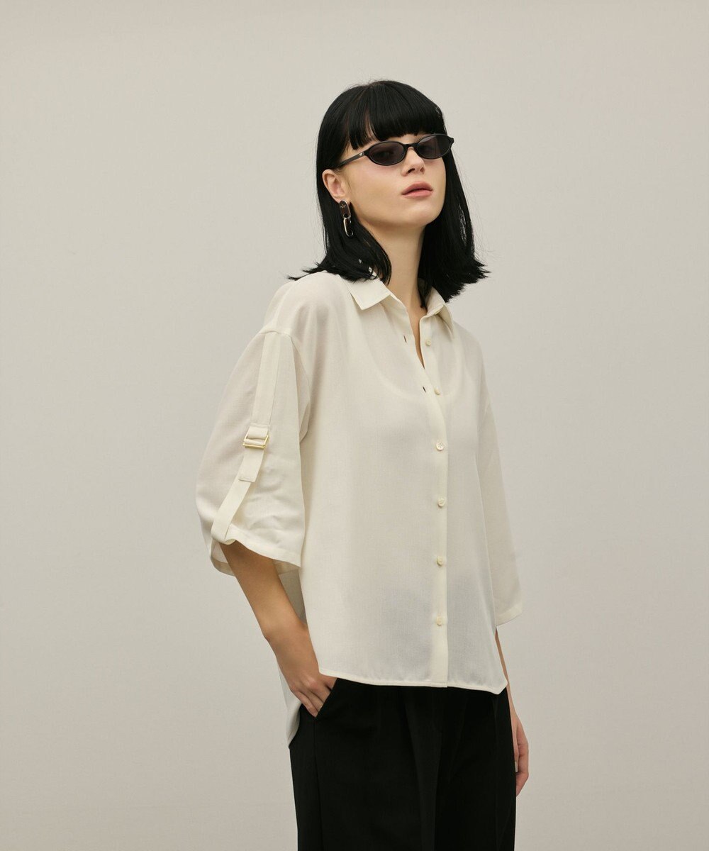 GRACE CONTINENTAL ロールアップスリーブトップス 