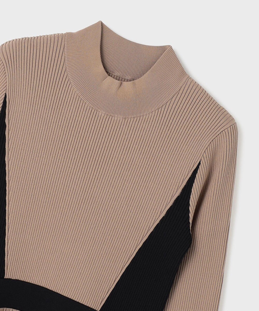 GRACE CONTINENTAL バイカラーフレアニットワンピース 