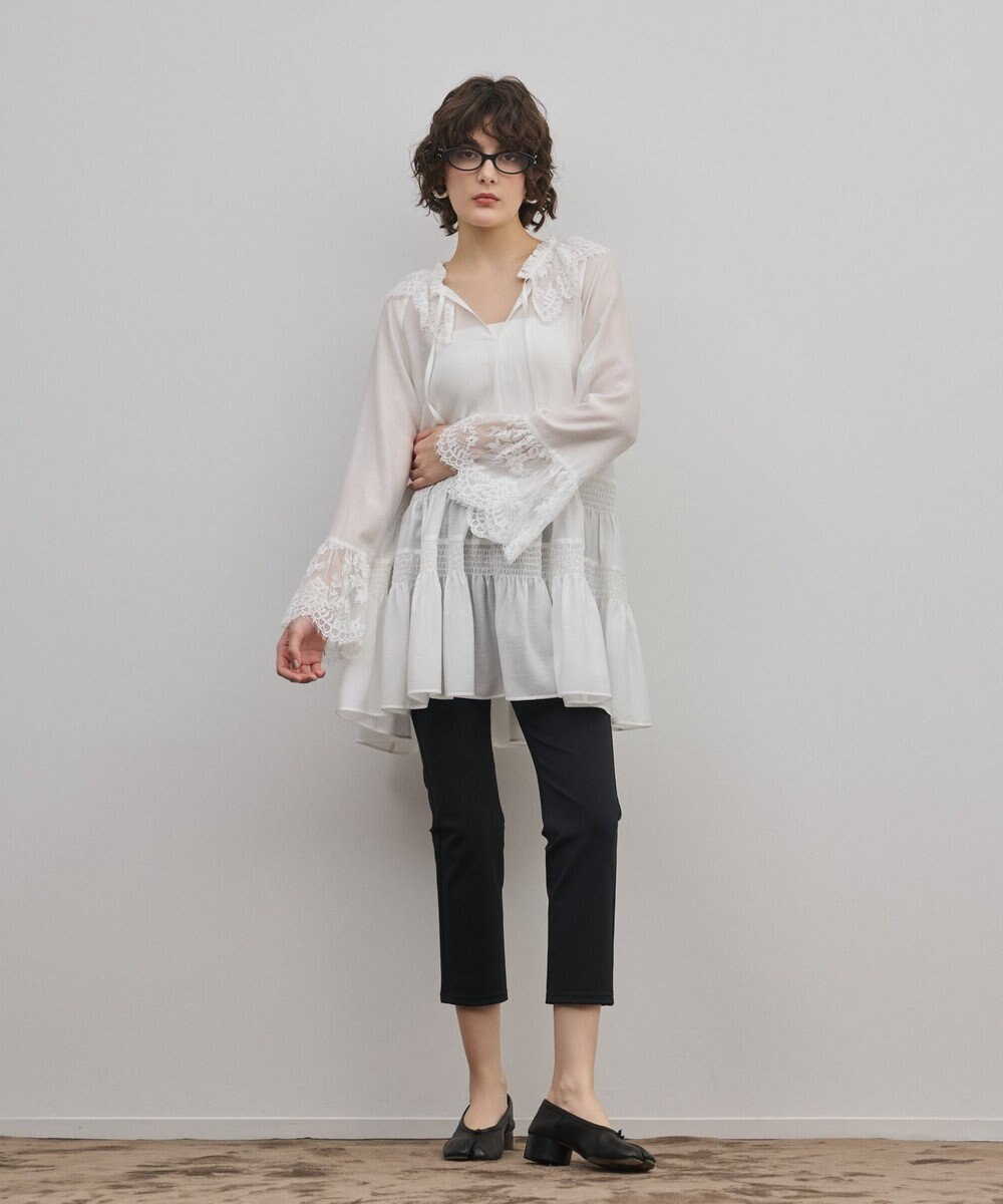 GRACE CONTINENTAL レースカラーチュニックブラウス 