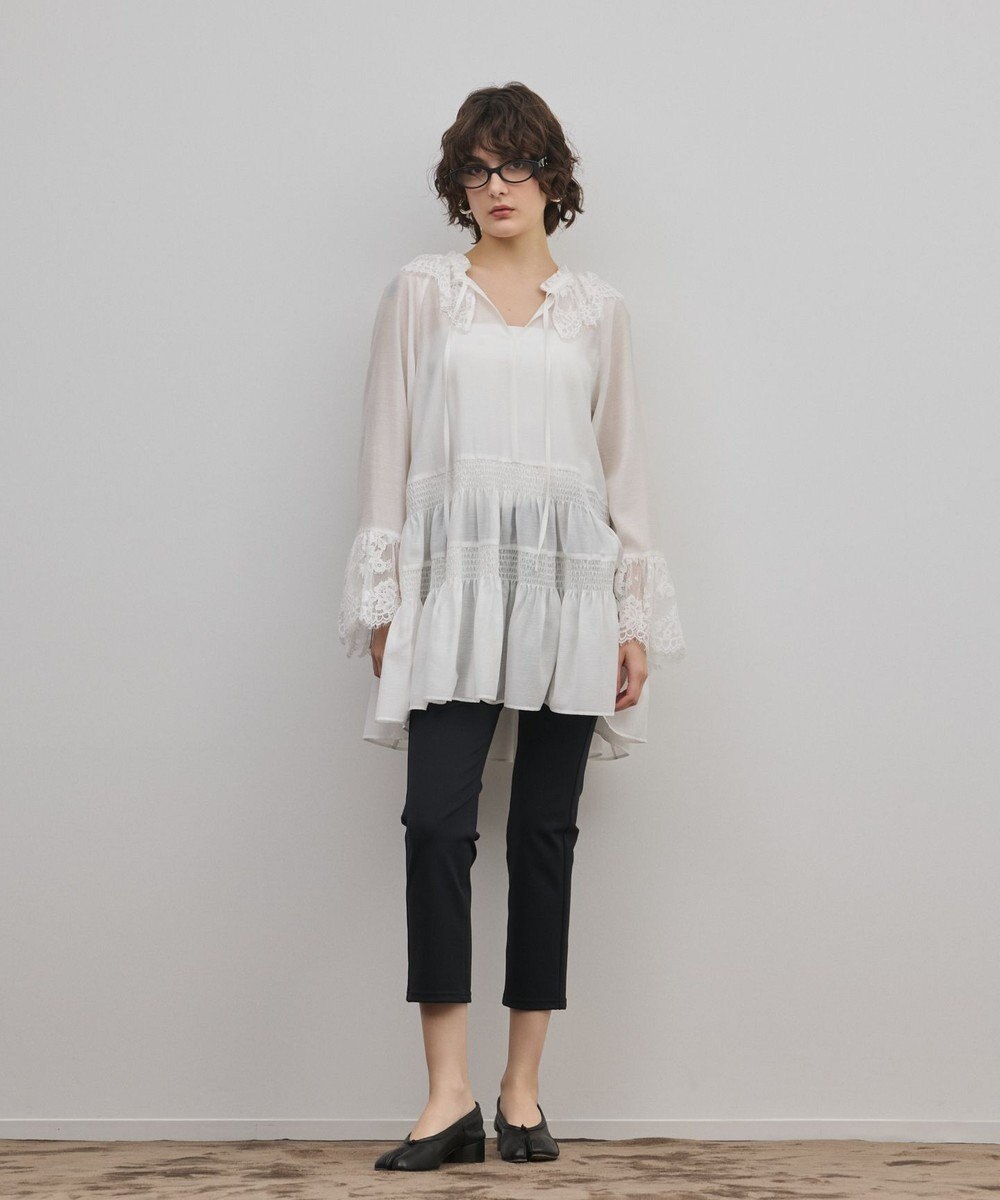GRACE CONTINENTAL レースカラーチュニックブラウス 