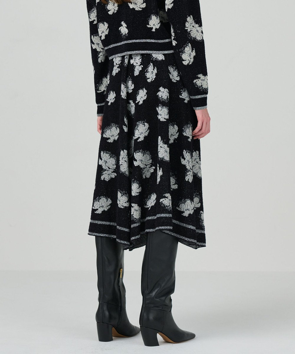 GRACE CONTINENTAL ラメフローラルニットスカート