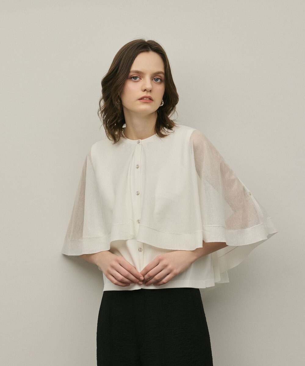 GRACE CONTINENTAL シアーケープニットカーディガン 