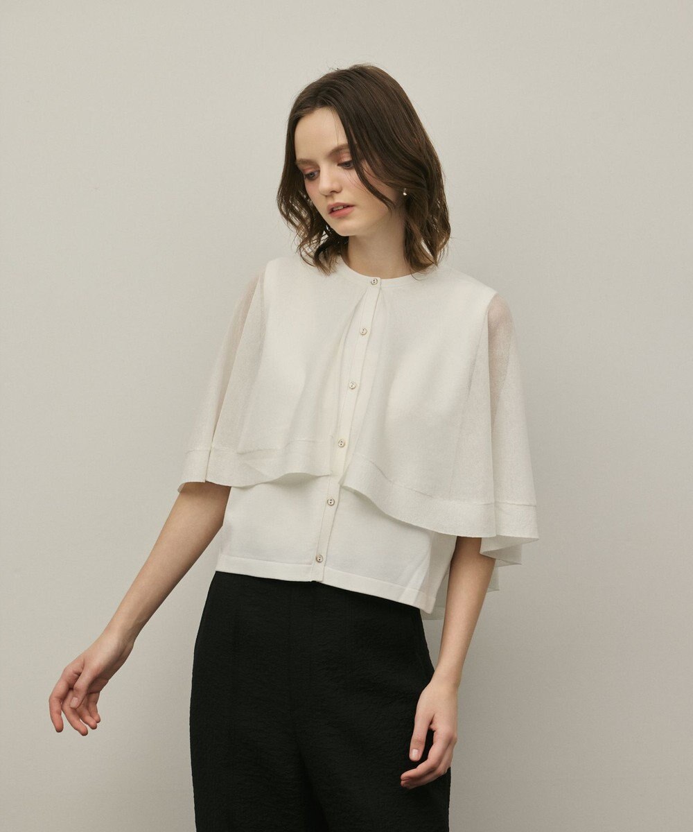 GRACE CONTINENTAL シアーケープニットカーディガン 